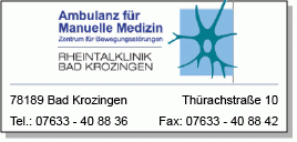 Praxis für Orthopädie in der Rheintalklinik