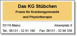 Praxis für Physiotherapie Das KG Stübchen