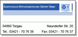 Orthopädie- & Rehatechnik Sanitätshaus-Orthopädietechnik Seifert